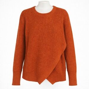 Banana Republic Mohair Wool Ribbed Wrap Sweater Size XS Orange‎ Cottagecore Boho